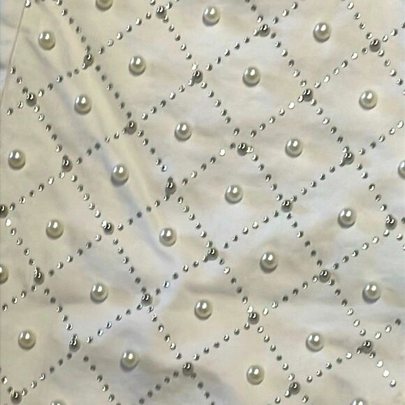 Ashley Stewart bejeweled white Jean Jacket and Crop pants, 22/24 - Picture 3 of 10